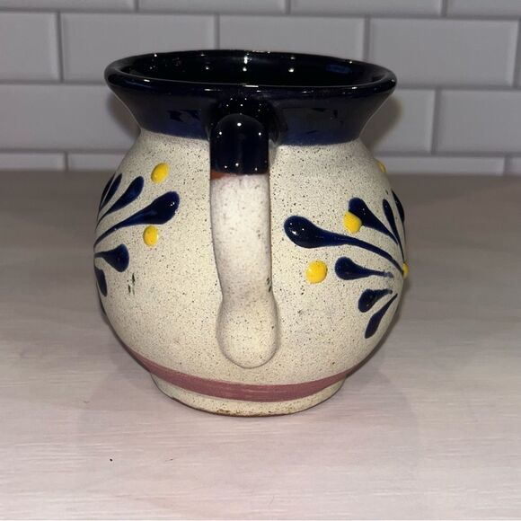 Talavera - Mexican Pottery - Hand Made Coffee Mug Blue Swans Heart - Picture 3 of 8